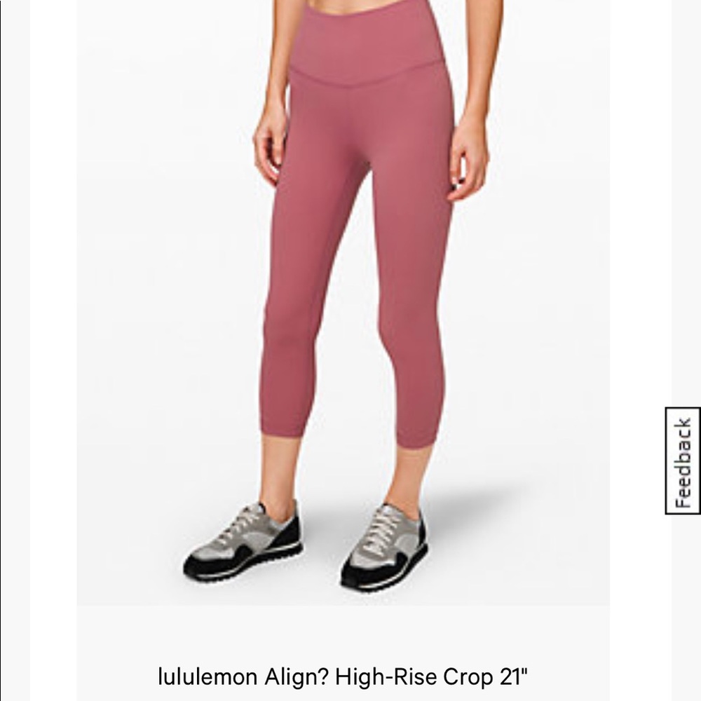 Lululemon Align Crop 21” Size 4 in dusty rose